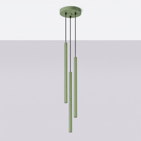 Sollux Lighting Lampa wisząca PASTELO 3P szałwiowa