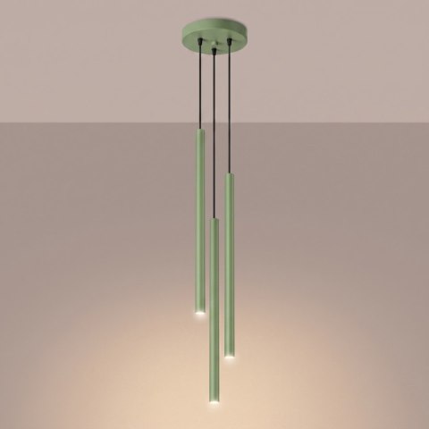 Sollux Lighting Lampa wisząca PASTELO 3P szałwiowa