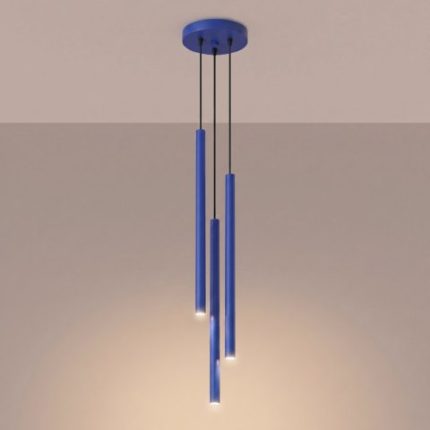 Sollux Lighting Lampa wisząca PASTELO 3P ultramaryna