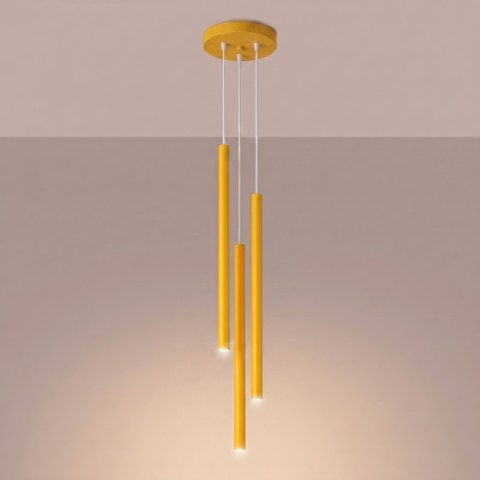 Sollux Lighting Lampa wisząca PASTELO 3P żółta