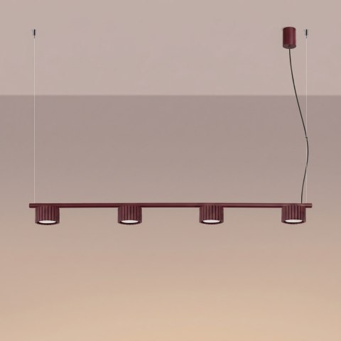 Sollux Lighting Żyrandol AURA 4 burgund Gx53