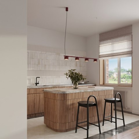 Sollux Lighting Żyrandol AURA 4 burgund Gx53