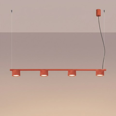 Sollux Lighting Żyrandol AURA 4 czerwona Gx53