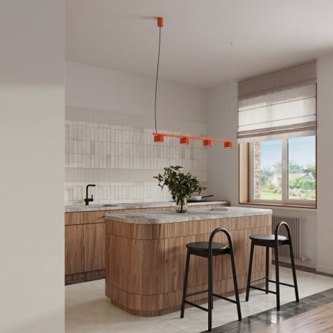 Sollux Lighting Żyrandol AURA 4 czerwona Gx53