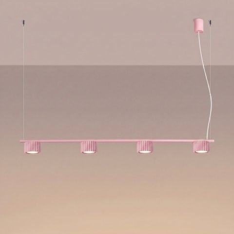 Sollux Lighting Żyrandol AURA 4 różowa Gx53