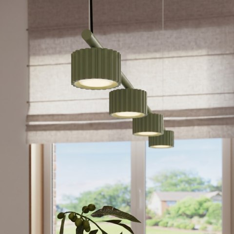 Sollux Lighting Żyrandol AURA 4 szałwiowa Gx53