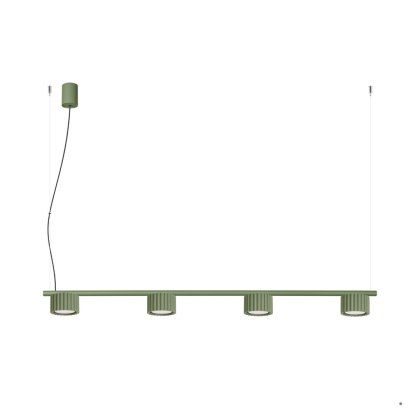 Sollux Lighting Żyrandol AURA 4 zielona oliwka Gx53