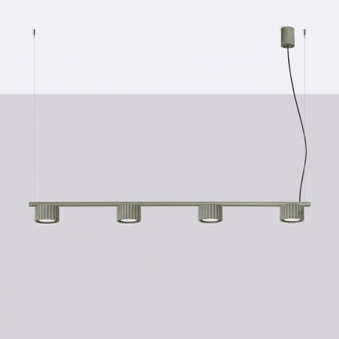 Sollux Lighting Żyrandol AURA 4 zielona oliwka Gx53