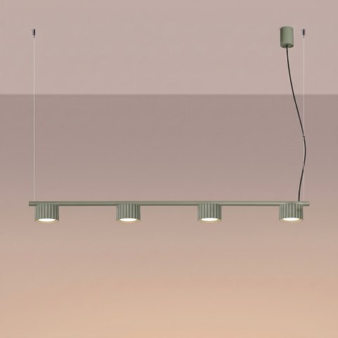 Sollux Lighting Żyrandol AURA 4 zielona oliwka Gx53