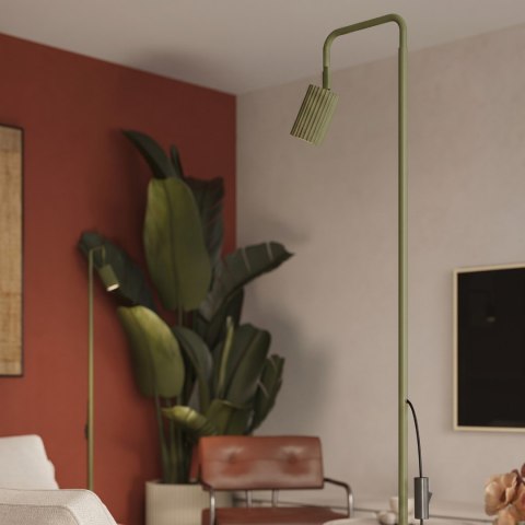 Sollux Lighting Lampa podłogowa KARBON 1 zielona oliwka