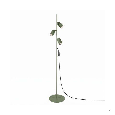 Sollux Lighting Lampa podłogowa KARBON 3 zielona oliwka