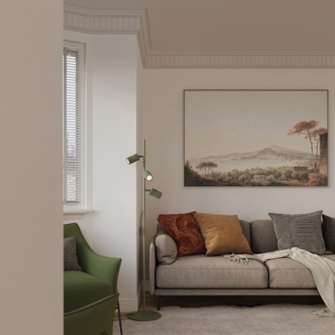 Sollux Lighting Lampa podłogowa KARBON 3 zielona oliwka