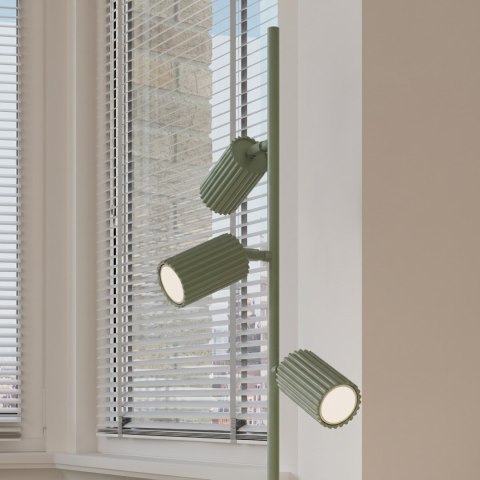 Sollux Lighting Lampa podłogowa KARBON 3 zielona oliwka