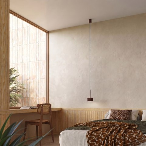 Sollux Lighting Lampa wisząca AURA 1 brązowa Gx53