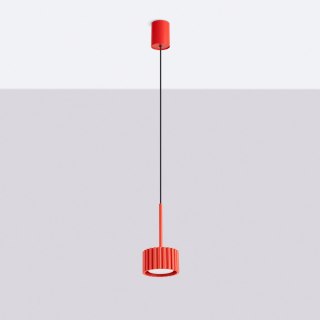 Sollux Lighting Lampa wisząca AURA 1 czerwona Gx53