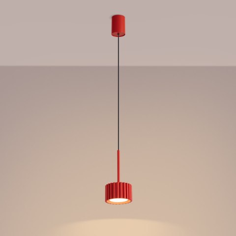 Sollux Lighting Lampa wisząca AURA 1 czerwona Gx53