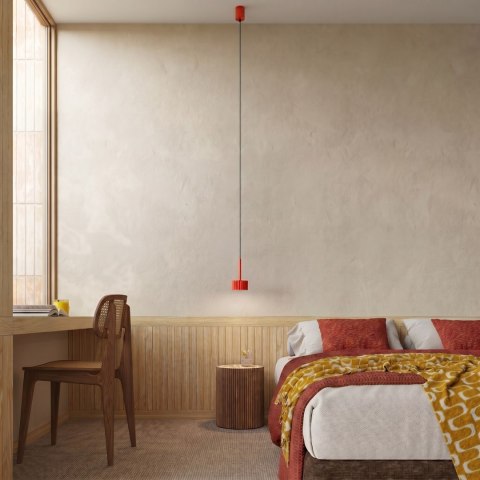 Sollux Lighting Lampa wisząca AURA 1 czerwona Gx53