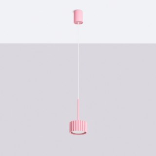 Sollux Lighting Lampa wisząca AURA 1 różowa Gx53