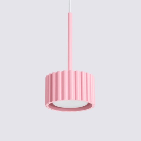 Sollux Lighting Lampa wisząca AURA 1 różowa Gx53