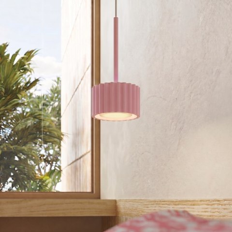 Sollux Lighting Lampa wisząca AURA 1 różowa Gx53