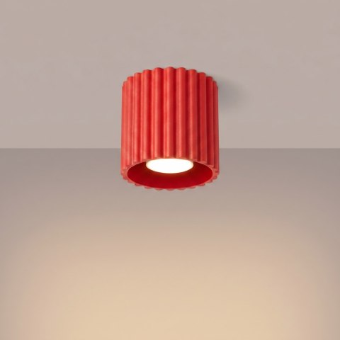 Sollux Lighting Plafon AURA 1 czerwony GU10