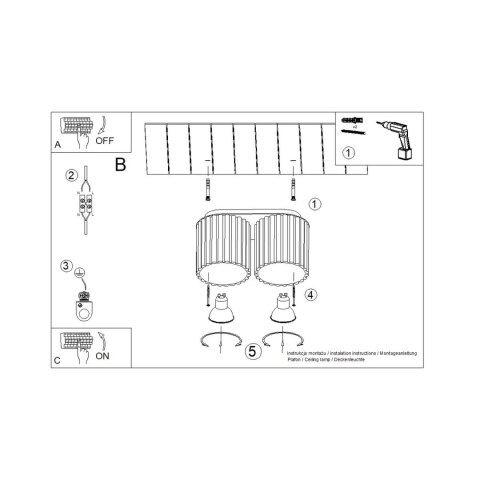 Sollux Lighting Plafon AURA 2 brązowy GU10