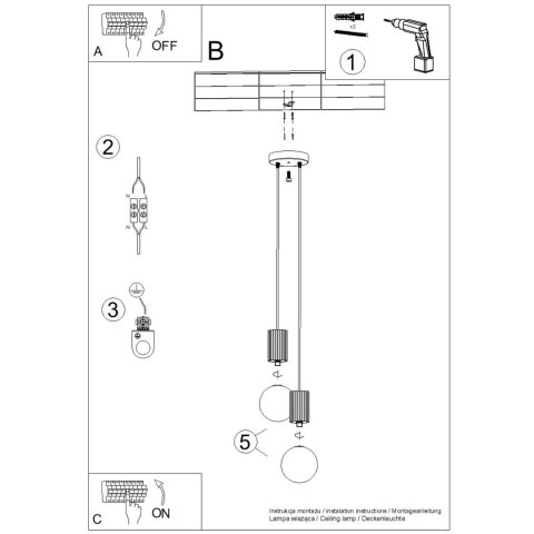 Sollux Lighting Plafon AURA 2 różowy GU10