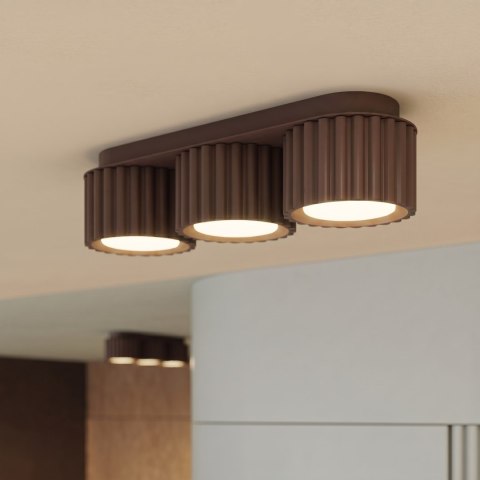 Sollux Lighting Plafon AURA 3 brązowy Gx53