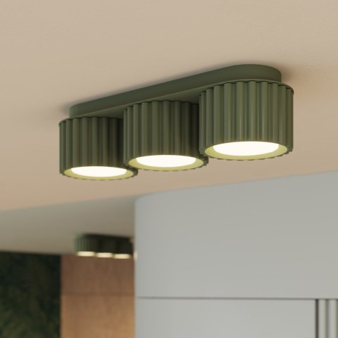Sollux Lighting Plafon AURA 3 zielony oliwkowy Gx53