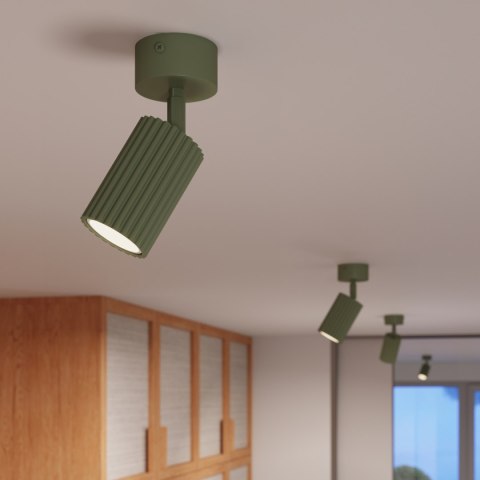 Sollux Lighting Plafon KARBON 1 zielona oliwka