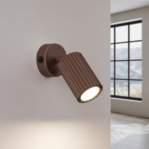 Sollux Lighting Kinkiet KARBON brązowy z włącznikiem