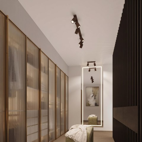 Sollux Lighting Kinkiet KARBON brązowy z włącznikiem