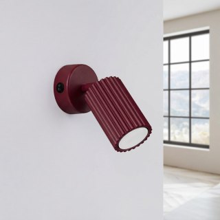 Sollux Lighting Kinkiet KARBON burgund z włącznikiem