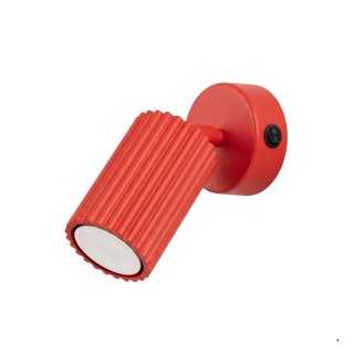 Sollux Lighting Kinkiet KARBON czerwony z włącznikiem