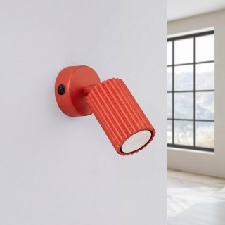 Sollux Lighting Kinkiet KARBON czerwony z włącznikiem