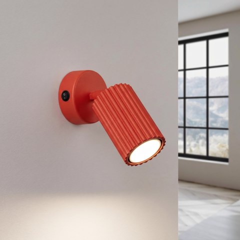 Sollux Lighting Kinkiet KARBON czerwony z włącznikiem