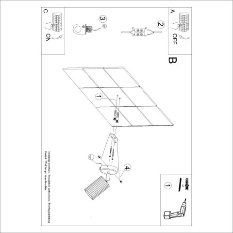 Sollux Lighting Kinkiet KARBON różowy z włącznikiem