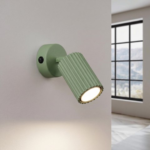 Sollux Lighting Kinkiet KARBON szałwiowy z włącznikiem