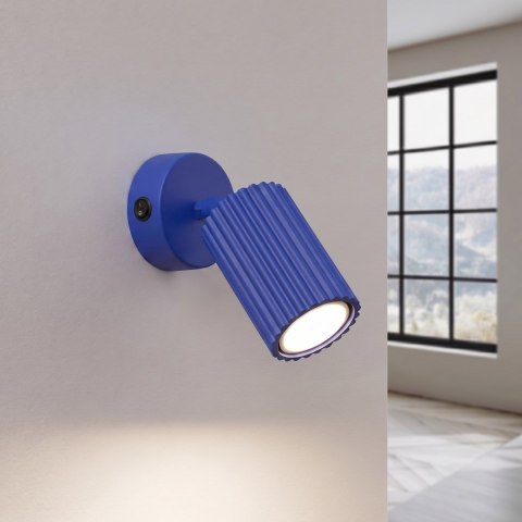 Sollux Lighting Kinkiet KARBON ultramaryna z włącznikiem