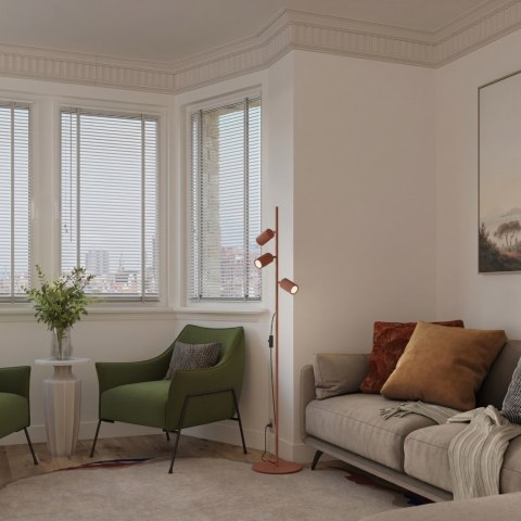 Sollux Lighting Lampa podłogowa KARBON 3 ochra czerwona