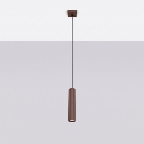 Sollux Lighting Lampa wisząca KARBON 1 brązowa