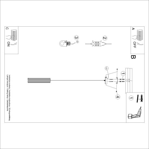 Sollux Lighting Lampa wisząca KARBON 1 burgund
