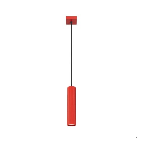 Sollux Lighting Lampa wisząca KARBON 1 czerwona