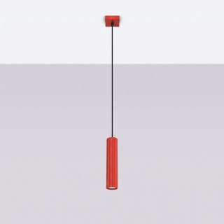 Sollux Lighting Lampa wisząca KARBON 1 czerwona
