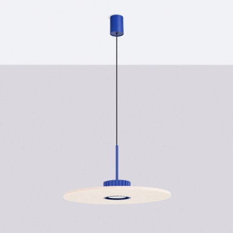 Sollux Lighting Lampa wisząca OVO 1 ultramaryna/beżowa filc Gx53