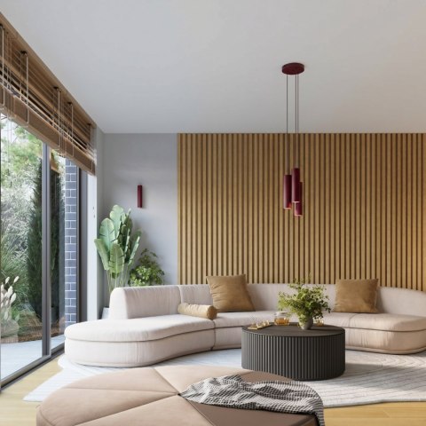 Sollux Lighting Plafon KARBON 10 burgund