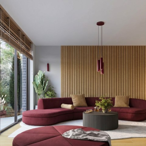 Sollux Lighting Plafon KARBON 10 burgund