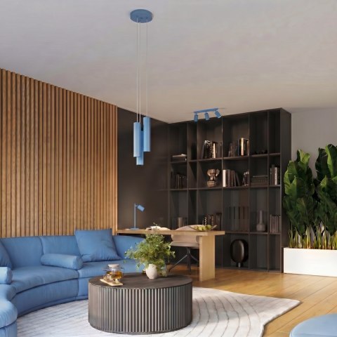 Sollux Lighting Plafon KARBON 3P błękitny
