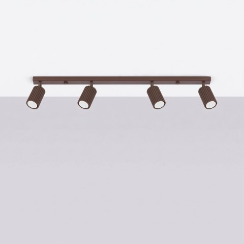 Sollux Lighting Plafon KARBON 4L brązowy