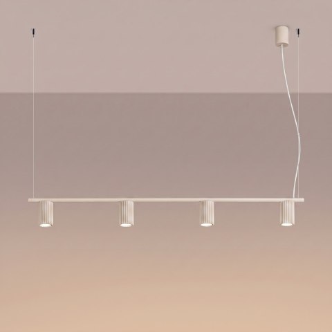 Sollux Lighting Żyrandol KARBON 4 beżowa